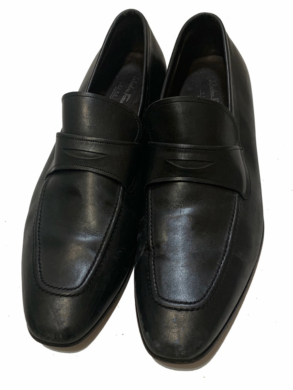 12 / Salvatore ferragamo Black Leather Penny Loafers